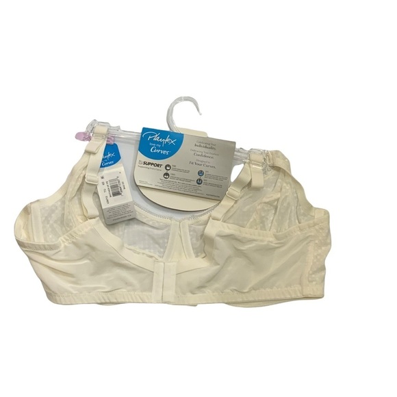 Playtex Bra Love My Curves Modern Unlined Full Coverage Balconette Bra Ivory 42D - Picture 4 of 10